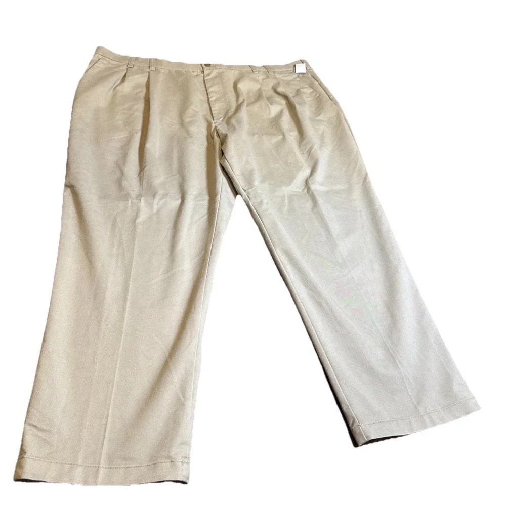IZOD‎ Big & Tall 50x30 Dress Pants Double Pleat Stretch Khaki NWT SportFlex